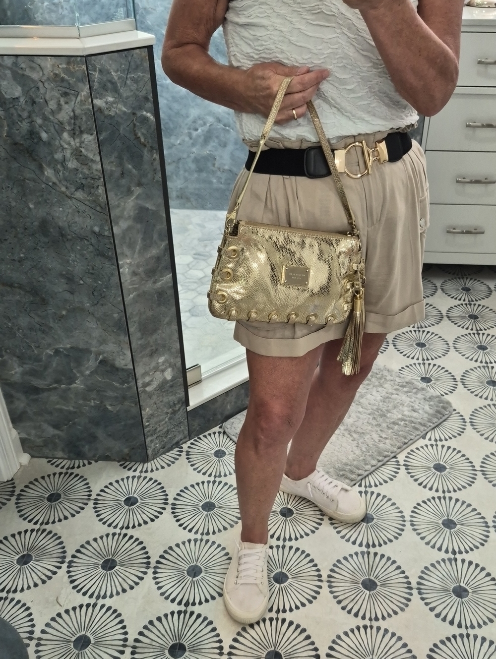 Michael Kors Gold Convertable Bag W/Tassels
